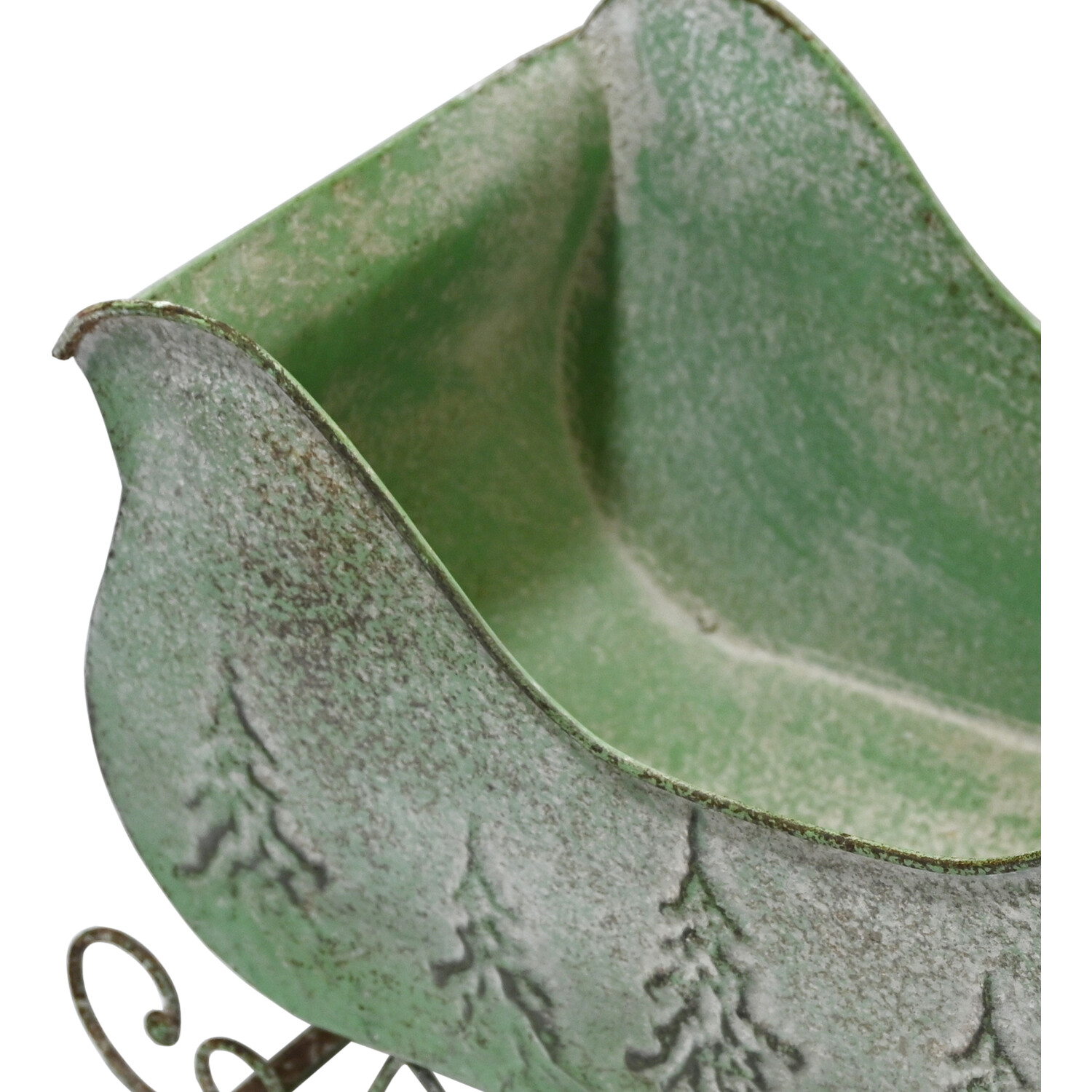 Rustic Metal Sleigh Green Image 4