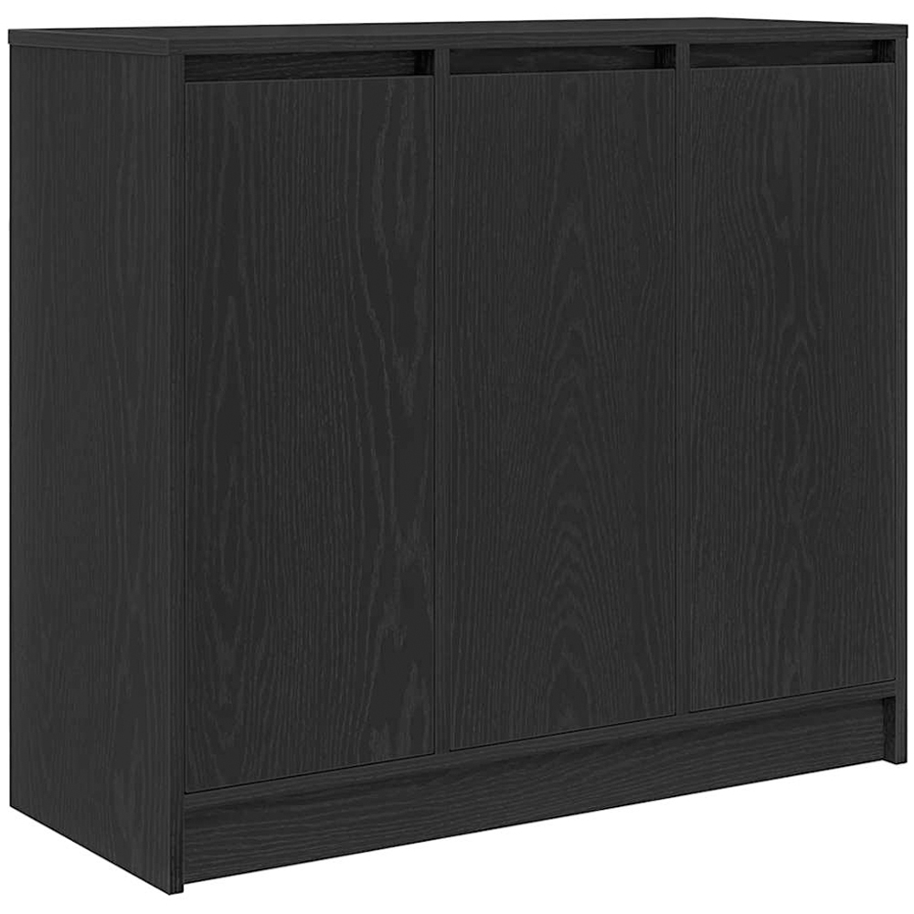 vidaXL 3 Door Black Oak Sideboard Image 2