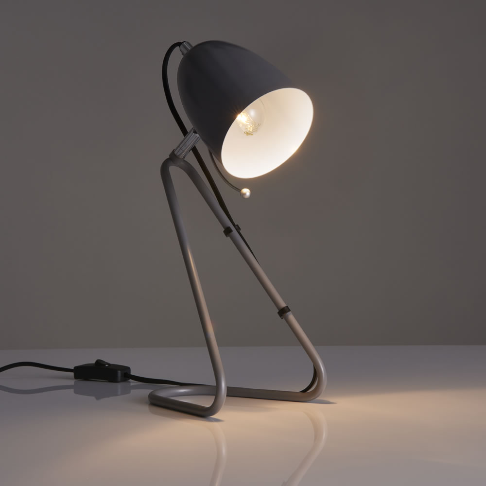 Wilko Designo Grey Desk Lamp Image 2