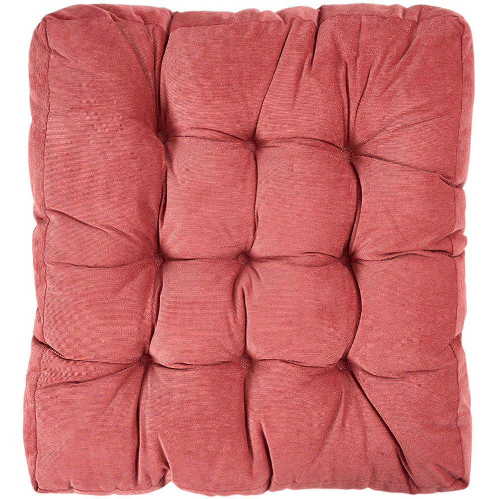 Living and Home Red Soft Corduroy Chair Cushion 55 x 55cm Image 4