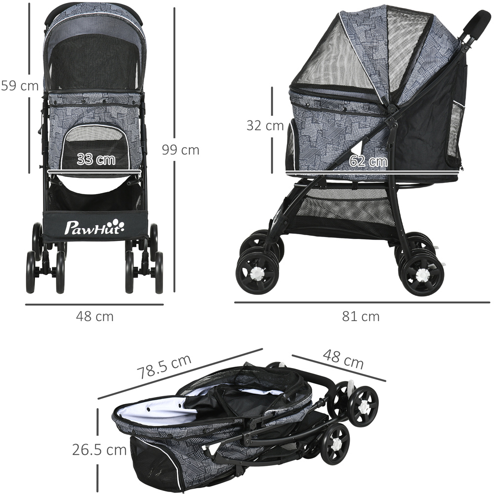 PawHut Grey Pet Stroller Image 7