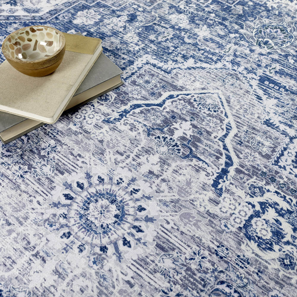 Origins My Washable Blue and Off White Garda Rug 80 x 150cm Image 5