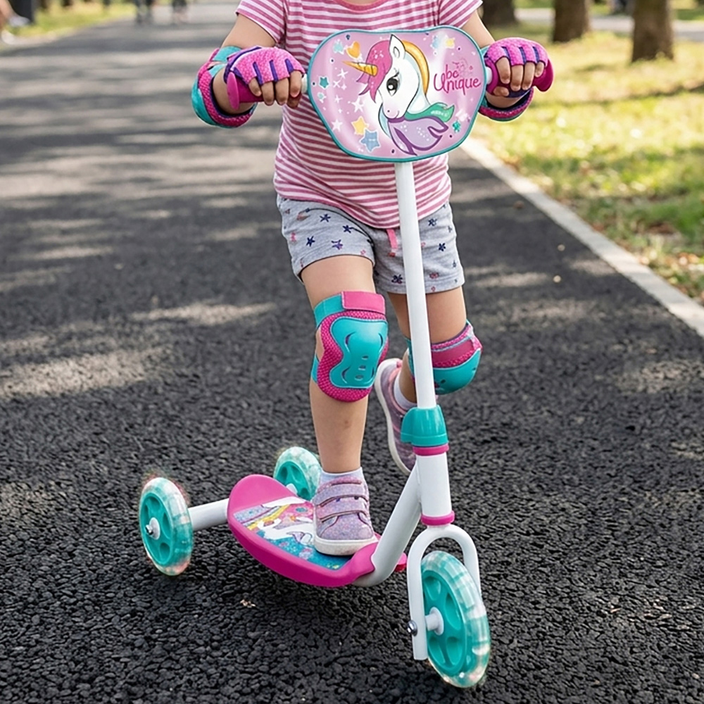 Mondo Kids Unicorn 3 Wheel My First Scooter with Lean-to-Steer Design Image 2