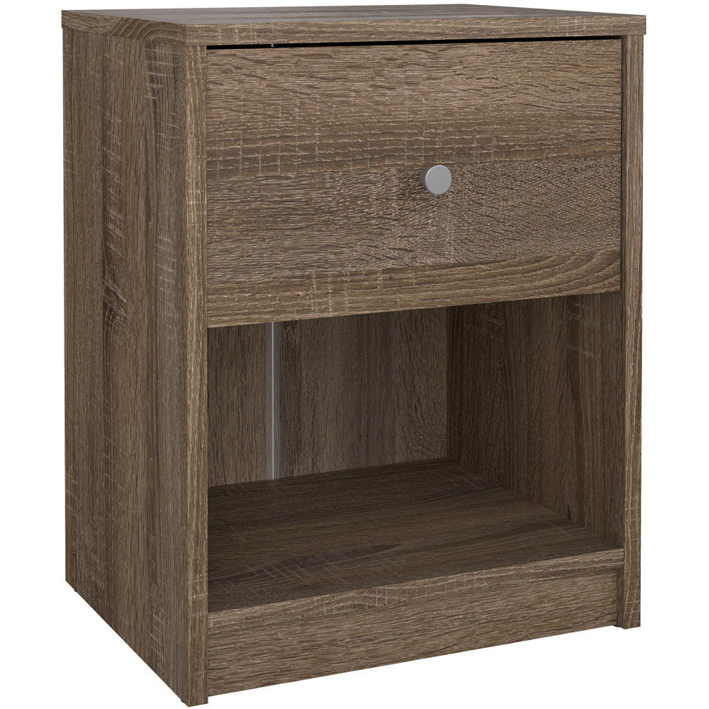 Furniture To Go May Single Drawer Truffle Oak Bedside Table Image 2