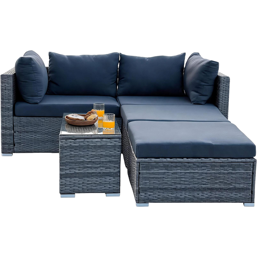 Home Source Solara 4 Seater Grey Garden Lounge Set Image 3