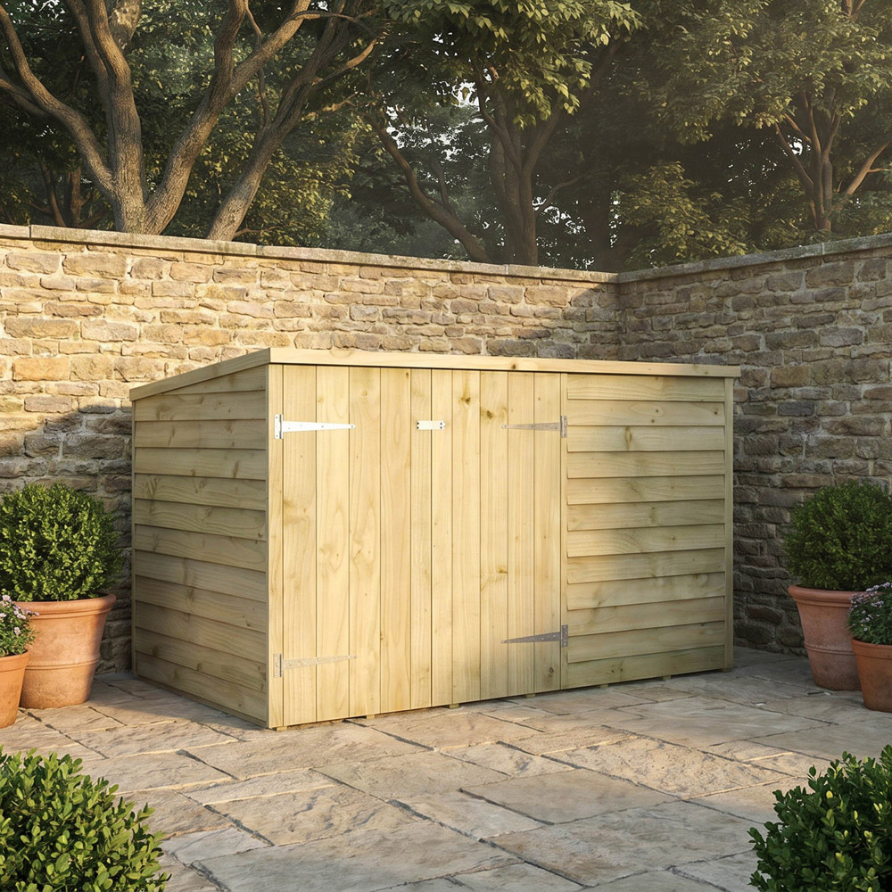 Mercia 6 x 4ft Double Door Overlap Pent Bike Shed Image 2