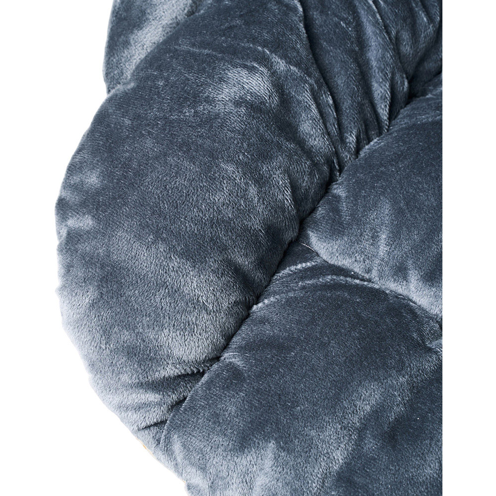 Living and Home Black Grey Quilted Seat Cushion with Back Support Image 5