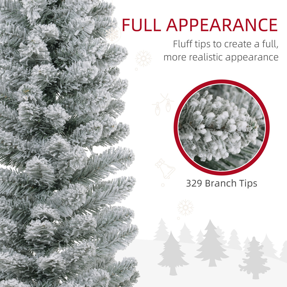 Everglow Snow Flocked Pencil Artificial Christmas Tree 6ft Image 5
