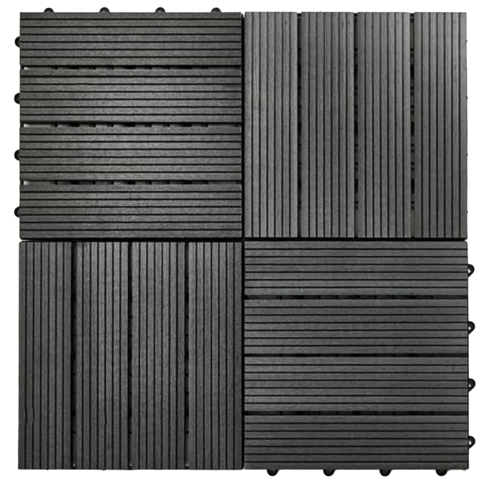 Garden Gear Dark Grey Wood Plastic Composite Deck Tile 20 Pack Image 1