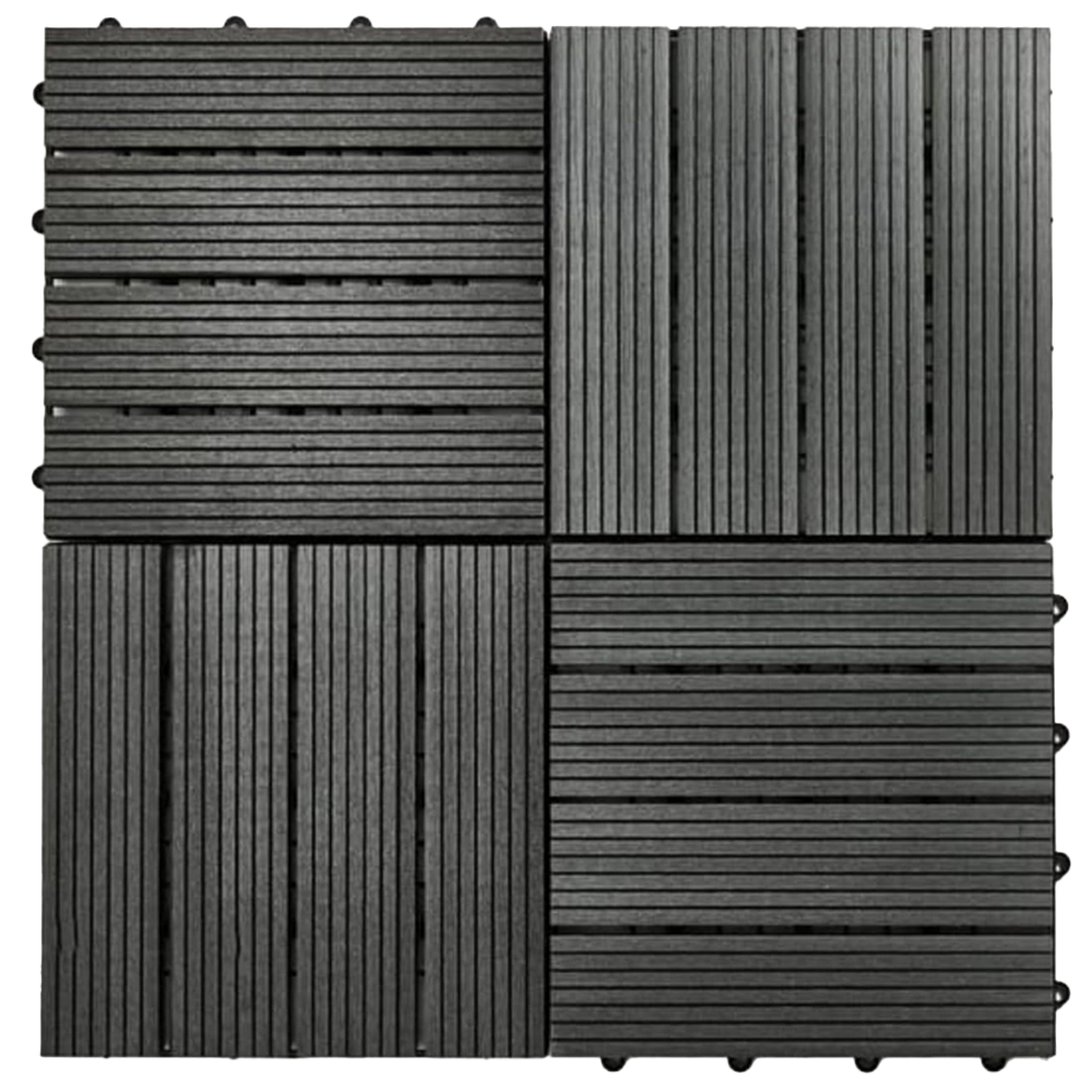 Garden Gear Dark Grey Wood Plastic Composite Deck Tile 50 Pack Image 1