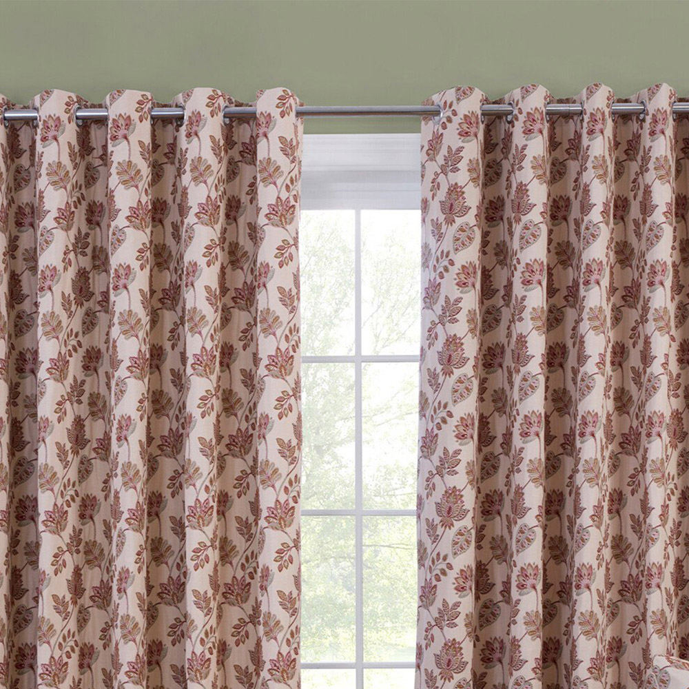 Regency Floral Jacquard Curtain Pink 168cm 183cm Image 6