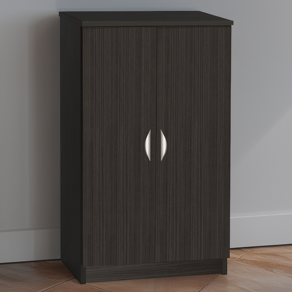 R White Cabinets 2 Door Black Havana Mid Height Cupboard Image 1