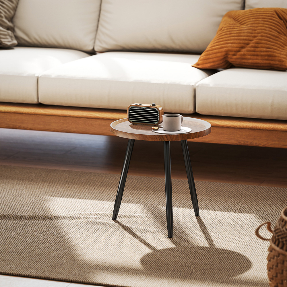 HOMCOM Chestnut Wood Effect Side Table Image 4