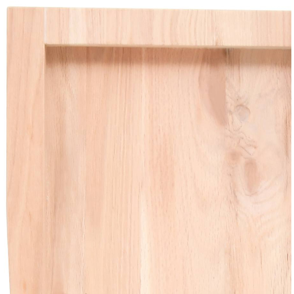 vidaXL 120cm Natural Untreated Solid Oak Wood Floating Wall Shelf Image 5