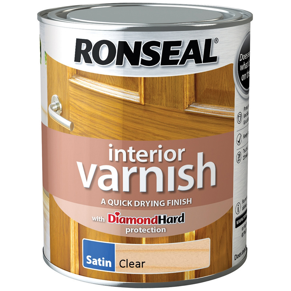 Ronseal Diamond Hard Clear Satin Varnish 750ml Image