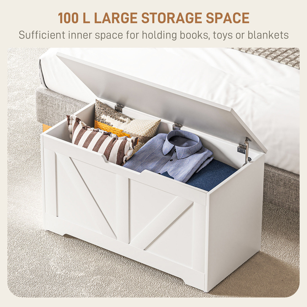 HOMCOM White Storage Trunk 80cm Image 8