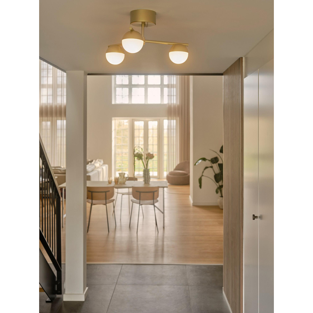 Nordlux Contina 3-Head Brushed Brass Ceiling Light Image 2