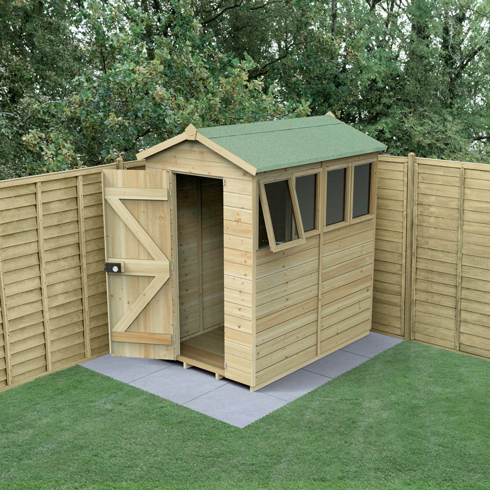 Forest Garden Timberdale 4 x 6ft Single Opening Apex Shed Image 2