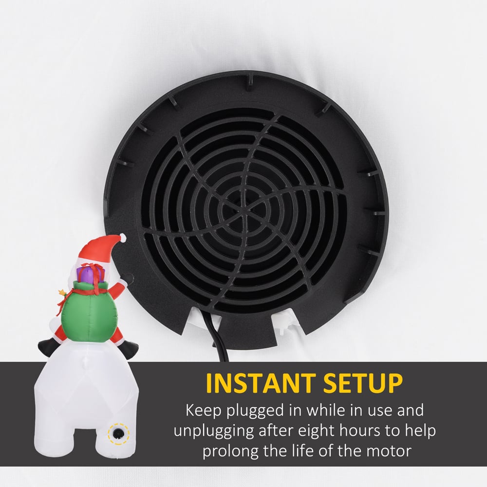 Everglow LED Inflatable Santa Claus with Polar Bear Christmas Decoration 5.5ft Image 6