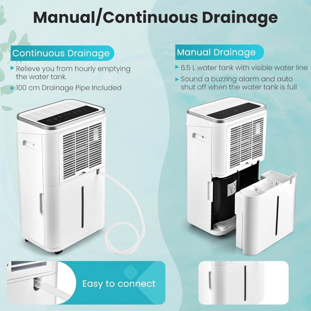 Costway 25L Dehumidifier with 6.5L Water Tank Image 3
