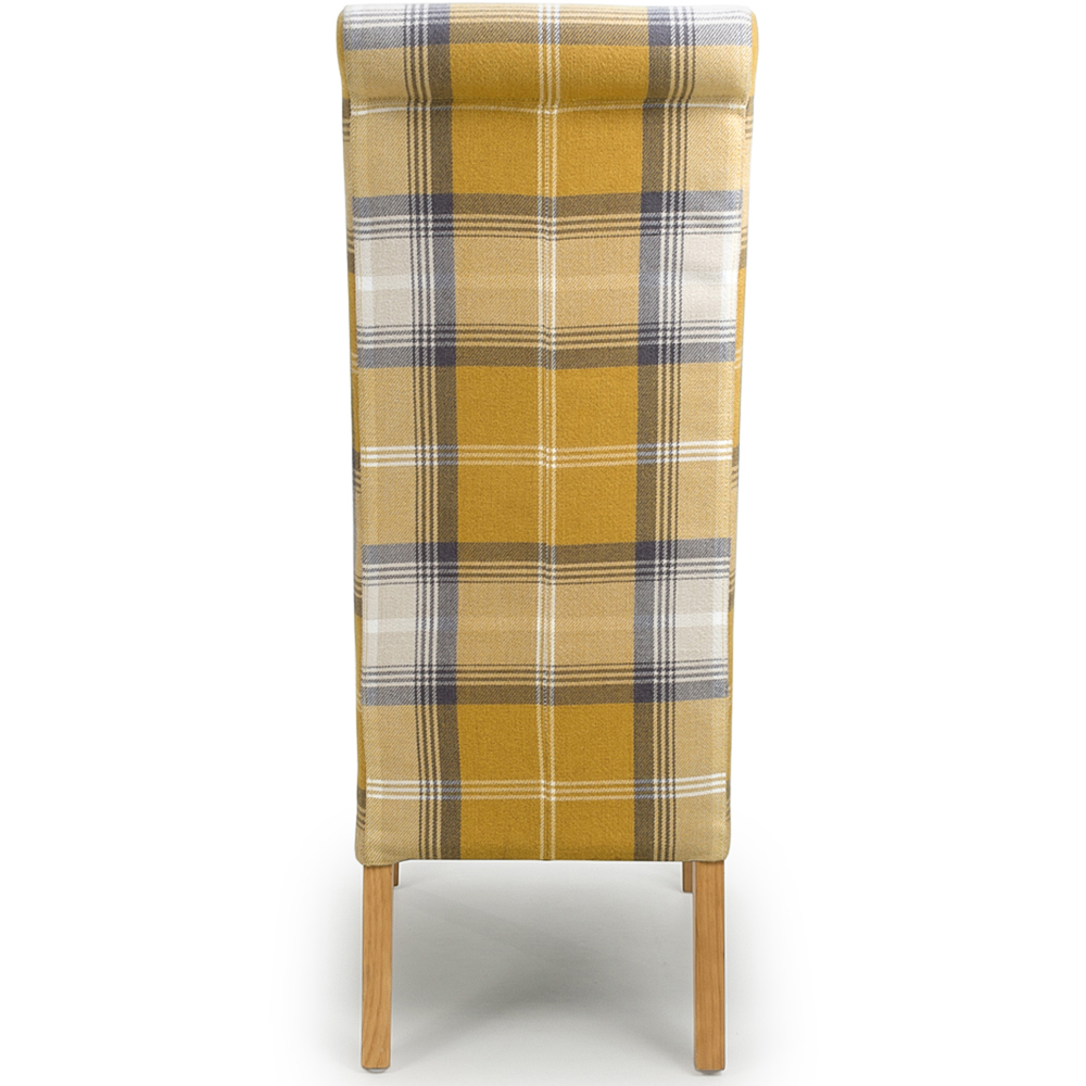Karta Set of 2 Yellow Check Dining Chair Image 4