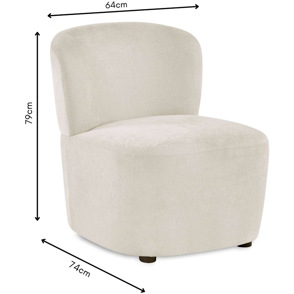 Julian Bowen Lunetta Beige Chenille Armless Accent Chair Image 9