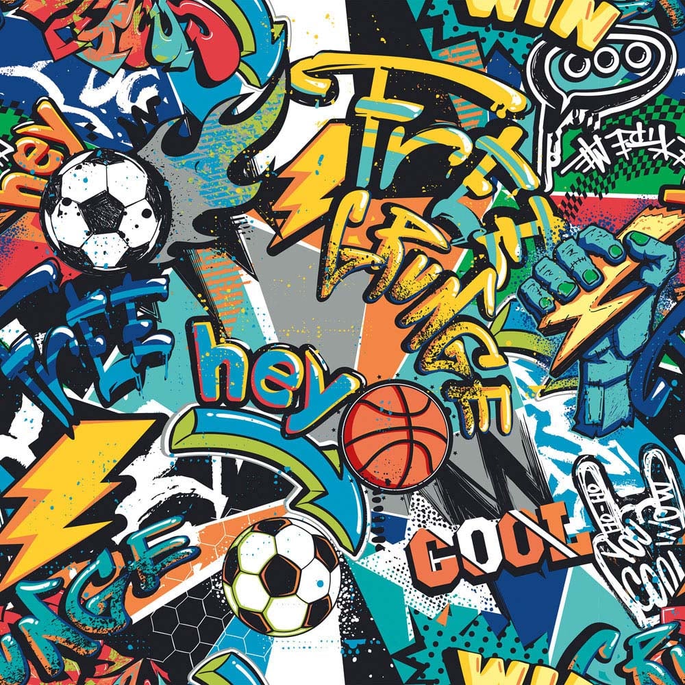 Origin Murals Sports Graffiti Blue Wall Mural Image 2