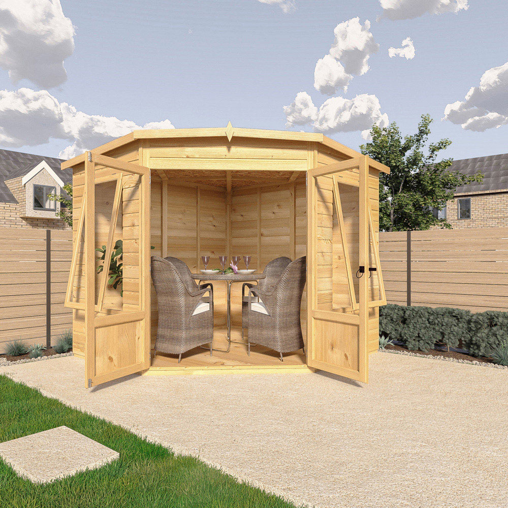 Shire Ramsey 8 x 8ft Shiplap Pent Corner Garden Summerhouse Image 5