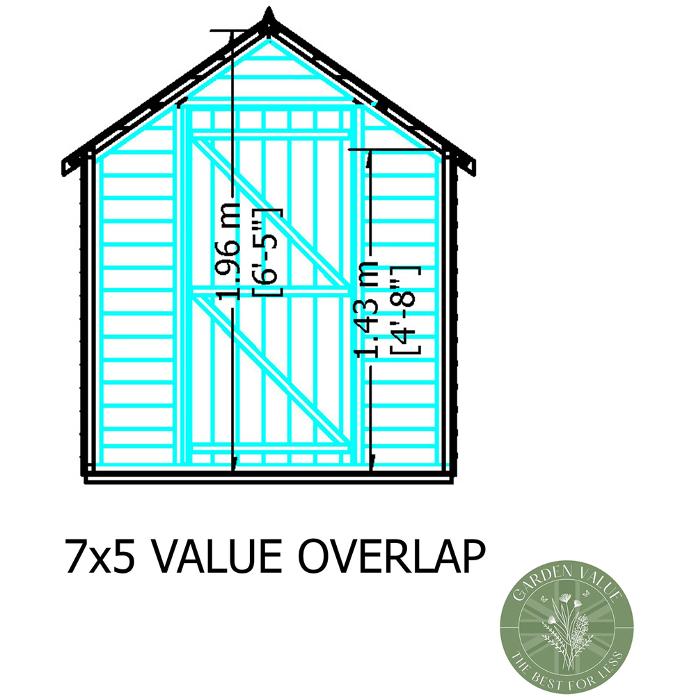Shire 7 x 5ft Dip Treated Overlap Shed Image 8