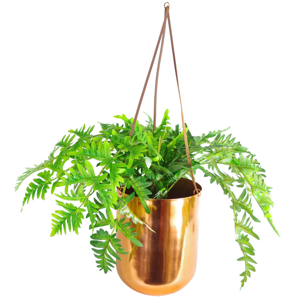 Leaf Copper Hanging Planter 18 x 22cm Image 2