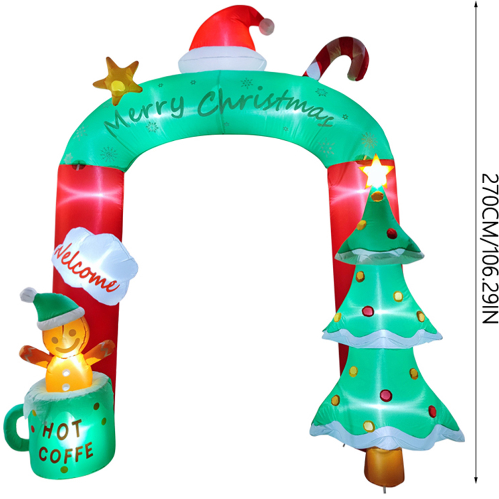 Living and Home Inflatable Archway with Gingerbread Man and Tree LED Christmas Decoration 8.9ft Image 9