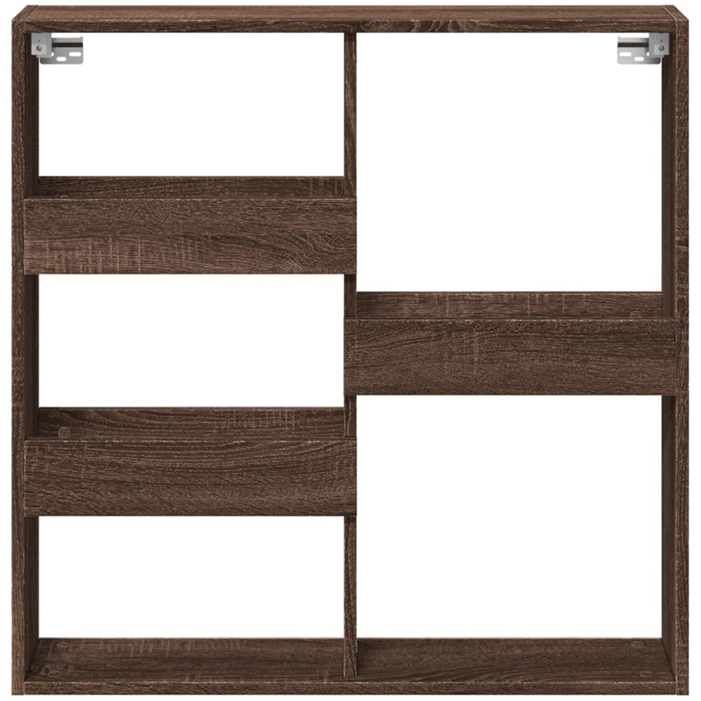 vidaXL 5 Shelf Brown Oak Wall Cabinet Image 2