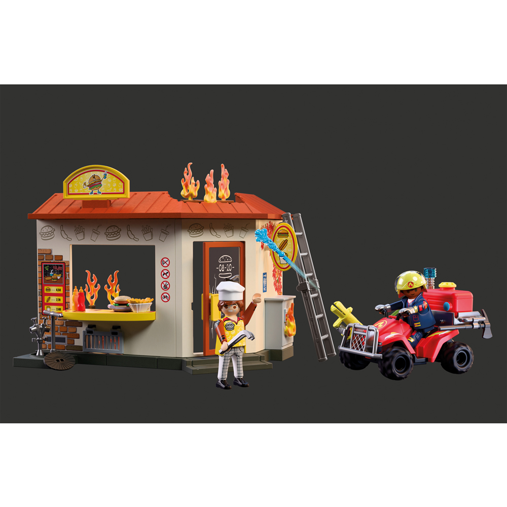 Playmobil Fire Quad with Burger Shop Play Set 100 Piece Image 4