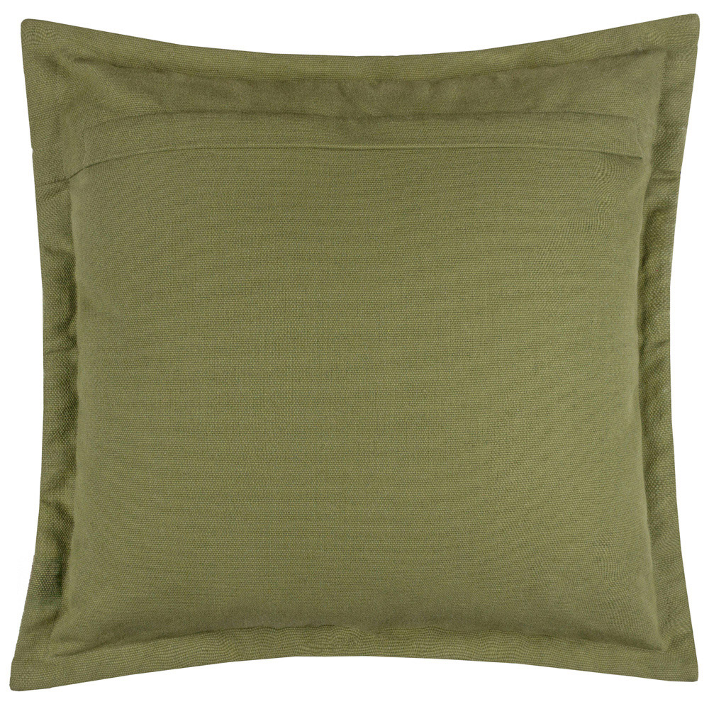 Yard Holmfirth Green Plain Cotton Canvas Cushion 45 x 45cm Image 3