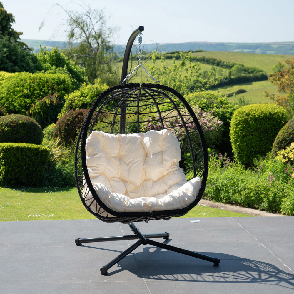 Artemis Home Hebden White Garden Hanging Egg Chair Image 6