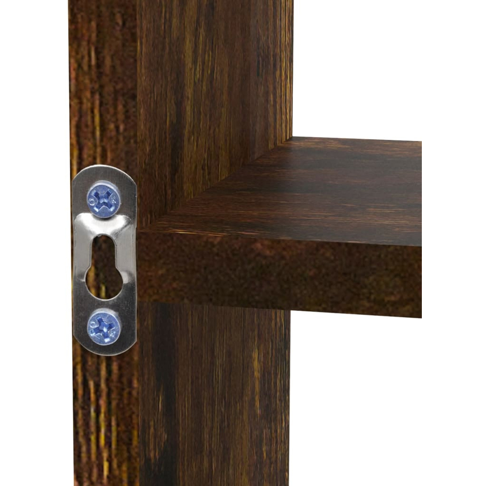 vidaXL 8 Compartment Smoked Oak Wall Shelf Image 5