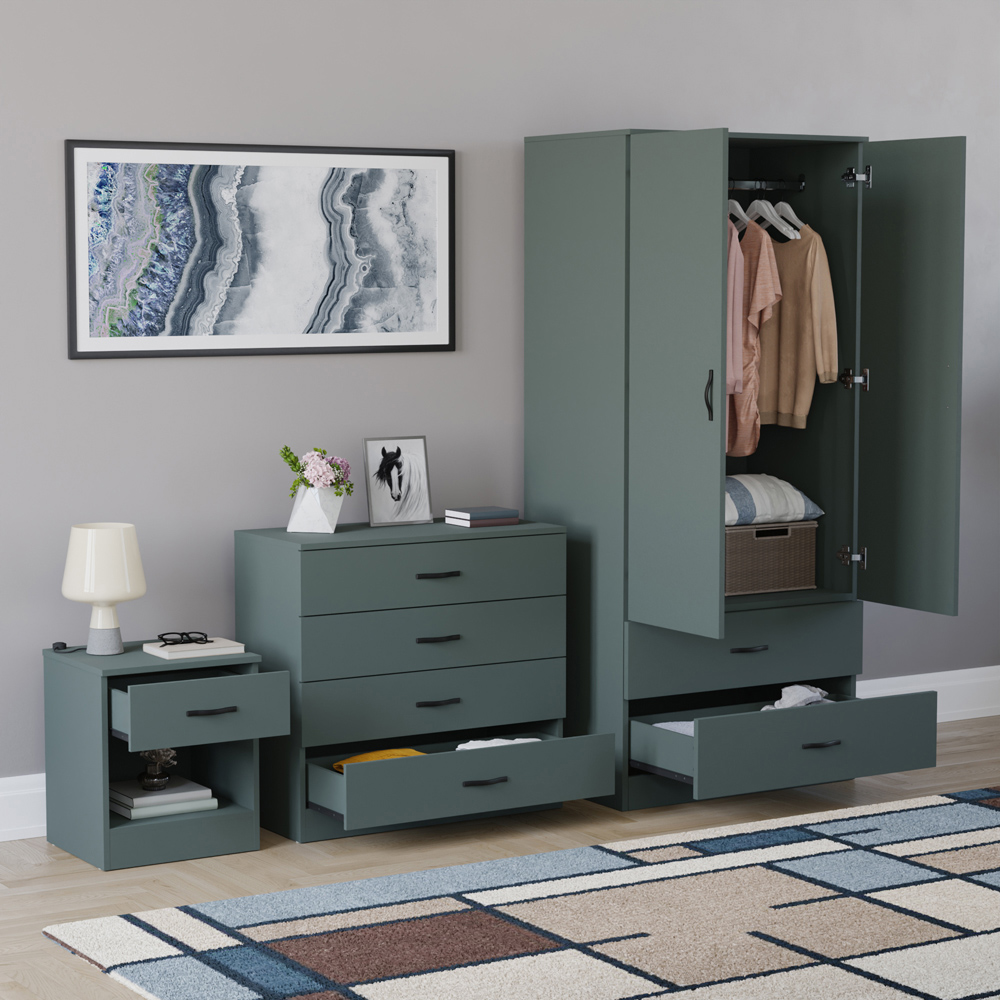 VIDA DESIGNS Riano Green 3 Piece Bedroom Furniture Set Image 5