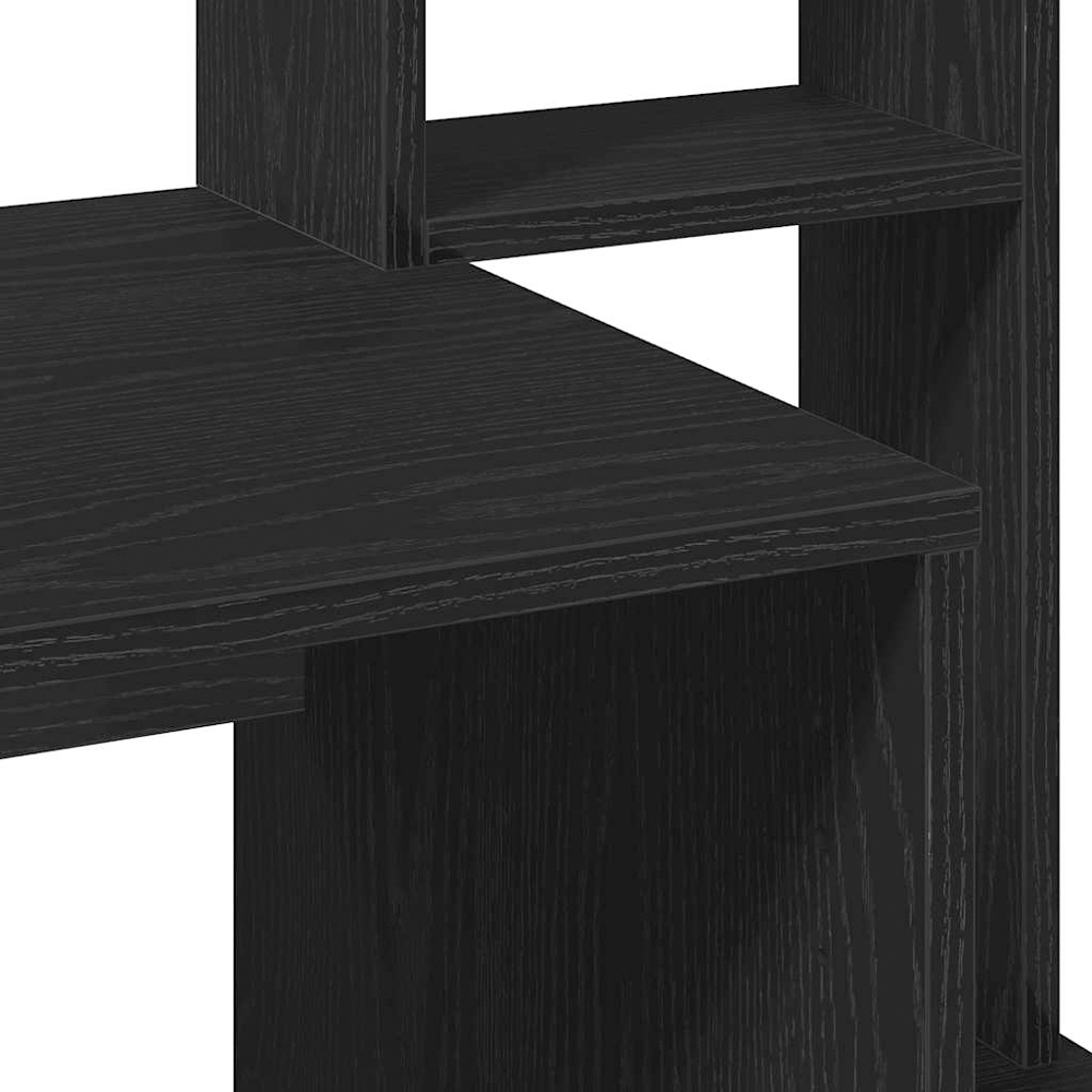 vidaXL 6 Shelf Study Desk Black Image 6