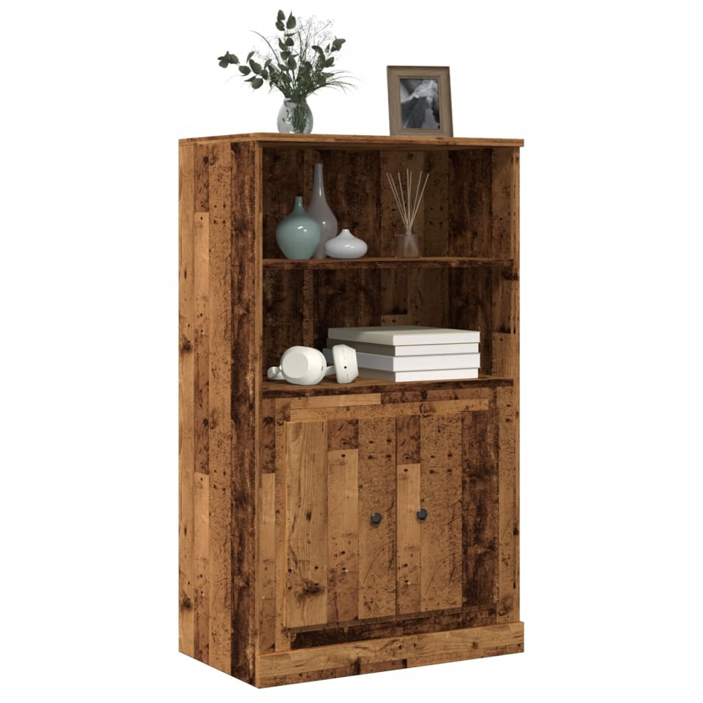 vidaXL 2 Door 2 Shelf Old Wood Highboard Image 3
