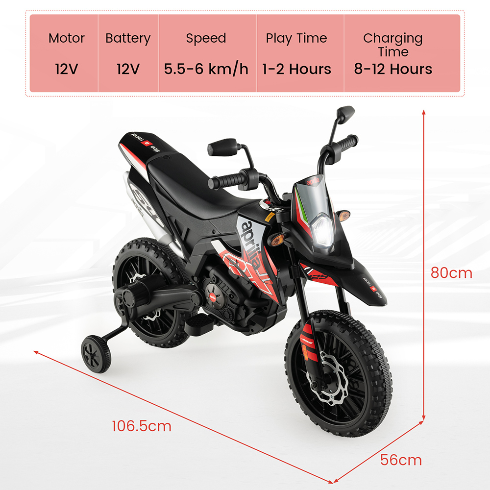 Costway Red Battery Powered Toddler Motorbike with Music Image 9