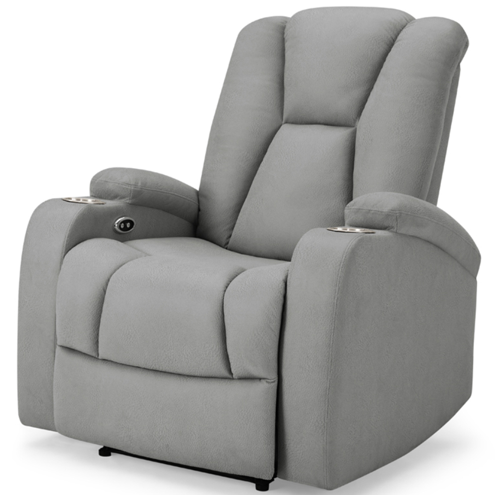 Home Detail Hannah Single Seater Dark Grey Air Leather Electric Recliner Sofa Image 2