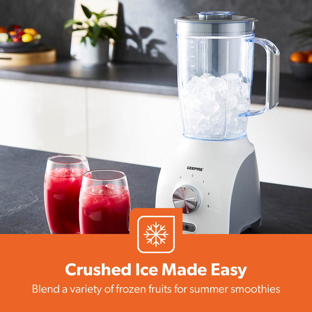 Geepas GSB44109UK-WT White 1.8L 2-in-1 Food Jug Blender and Coffee Spice Grinder 600W Image 7