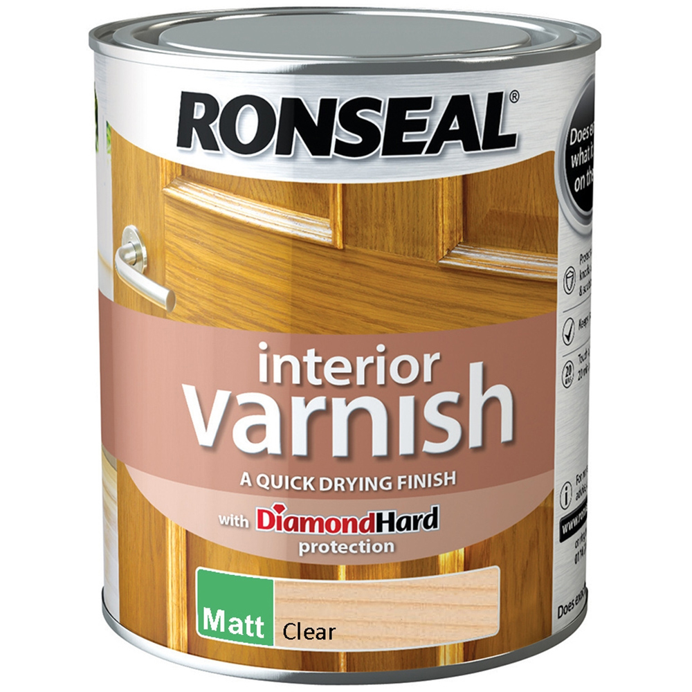 Ronseal Diamond Hard Clear Matt Varnish 750ml Image