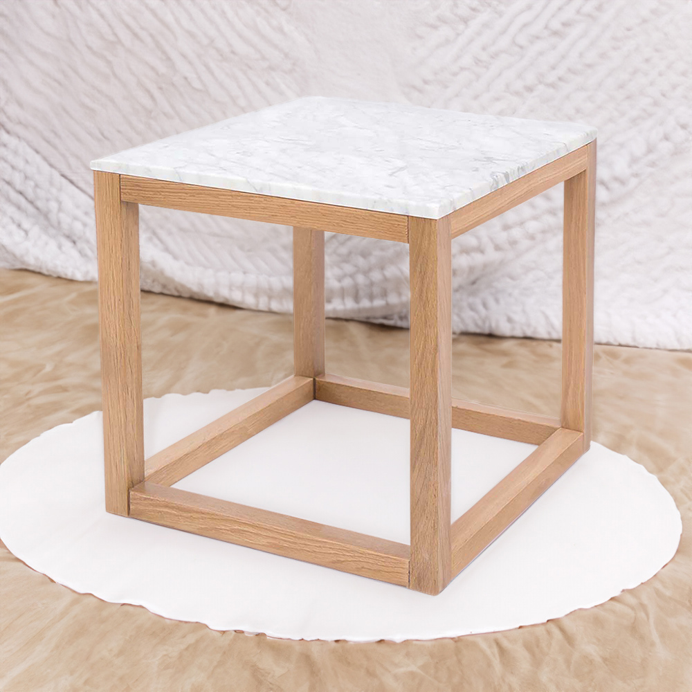 Harlow Oak Effect White Top End Table Image 4
