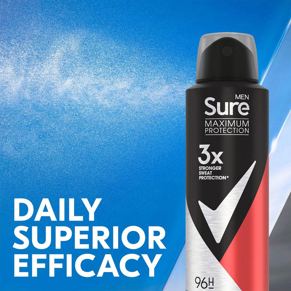 Sure Men 96H Protection Anti-Perspirant Sport Active Deodorant 150ml 6 Pack Image 4