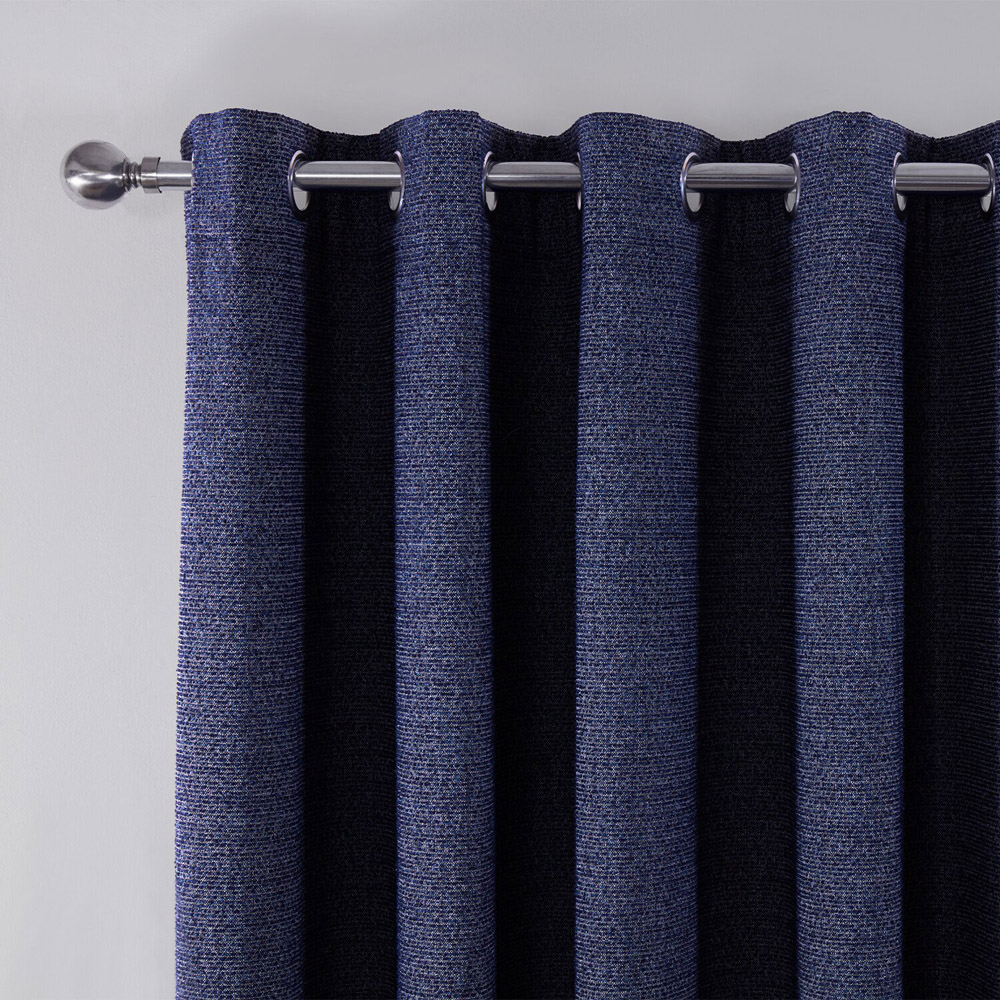 Crofton Eyelet Curtain - Navy / 183cm / 168cm Image 2