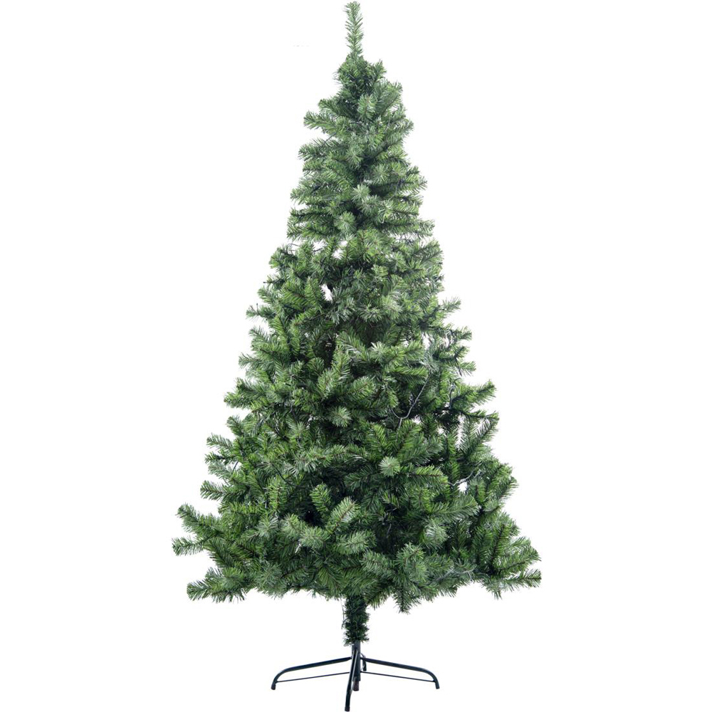 Shatchi Green Warm White LED Pre Lit Alaskan Pine Artificial Christmas Tree 6ft Image 1