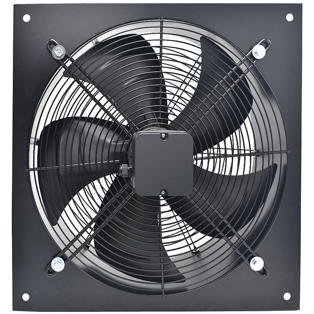 Living and Home Black Wall Mounted Exhaust Axial Fan with Speed Control 10 inch Image 1