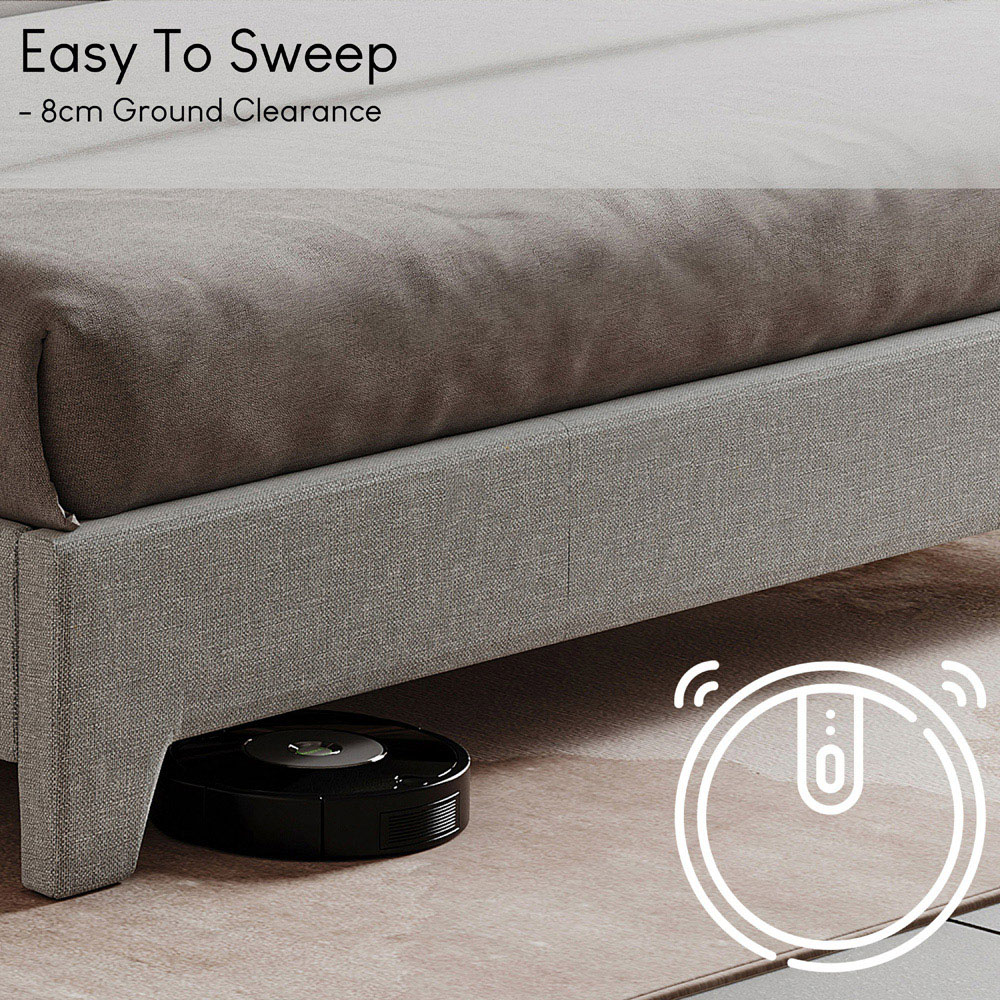 Vida Designs Victoria King Size Light Grey Linen Bed Frame Image 5