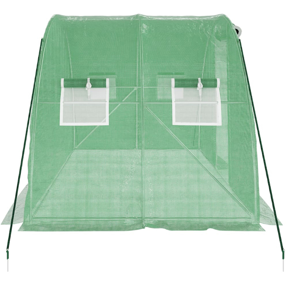 vidaXL Green Polyethylene Galvanised Steel Frame 13.1 x 6.5ft Greenhouse Image 4